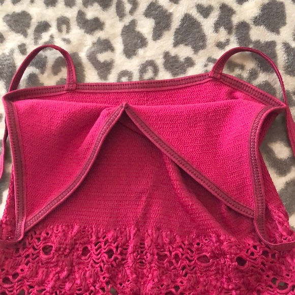 Free People Intimately Red Crochet Open Weave Tank Top Size XS/S - Picture 14 of 15